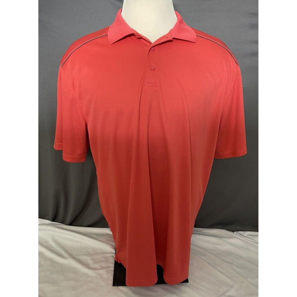AriatTek Mens Shirt Adult XL Orange/Red Short Sleeve Casual Polo Shirt
